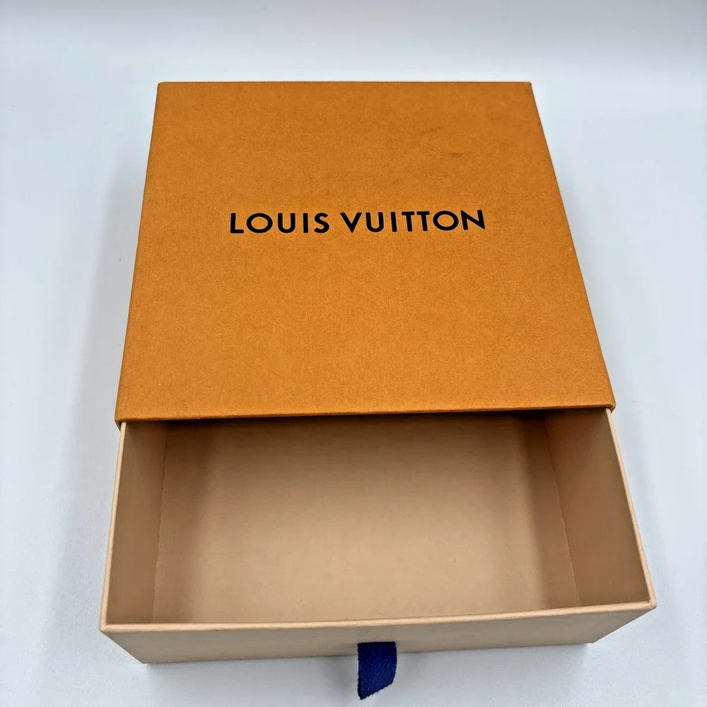 Louis Vuitton Authentic Empty Gift Box 7x7x3 Purse Wallet Drawer Style Orange